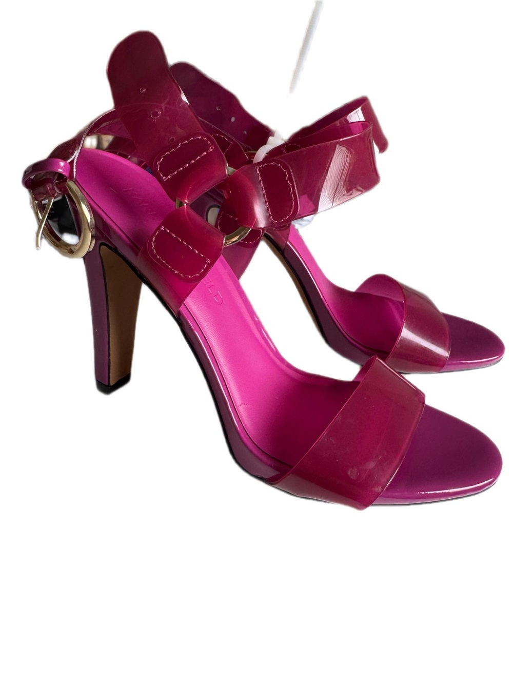 Karl Lagerfeld Fuchsia Patent Ankle-Strap Heels
